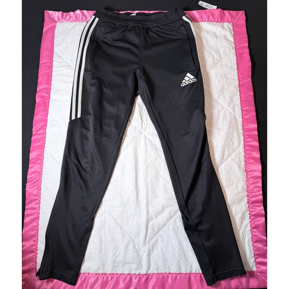 Adidas Mens Climacool Soccer Training Pants Black White Stripes Size S Tapered